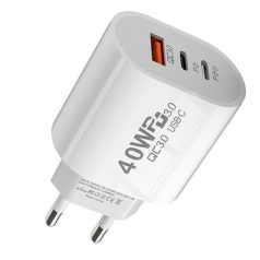   Síťová nabíječka 2 x USB-C, 1 x USB-A, 40 W, rychlé nabíjení, QC 3.0, iPhone, Huawei, Samsung, Xiaomi